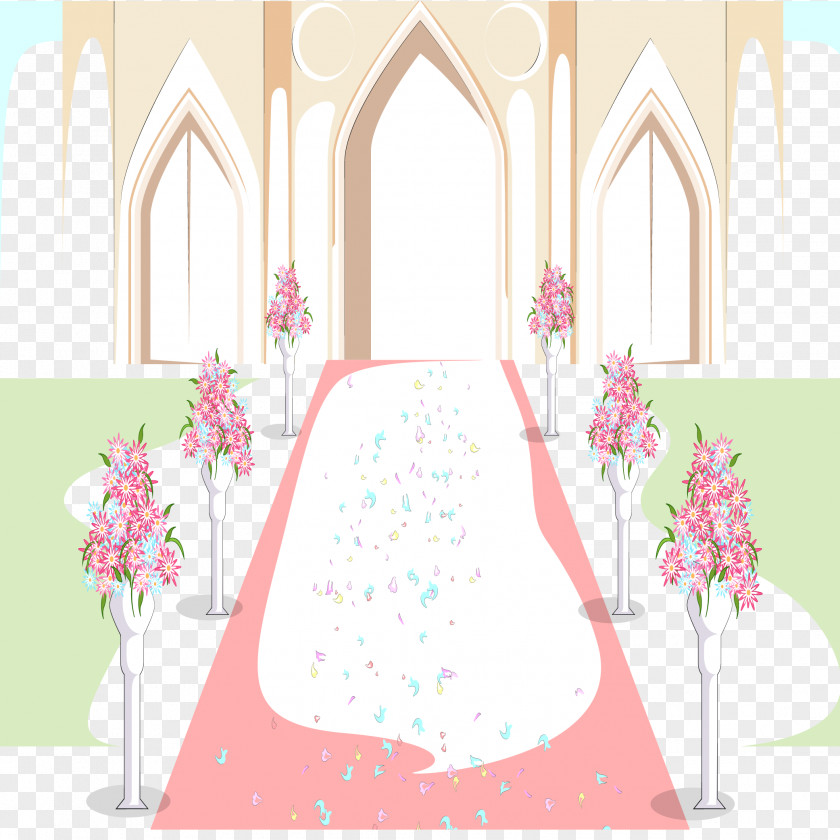 The Background Of Wedding Hall Illustration PNG