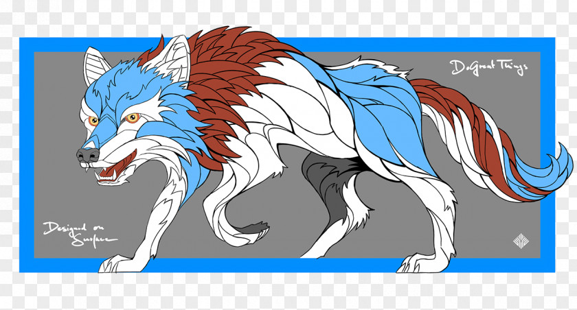 Blue Wolf Canidae Mural Gray Painting PNG