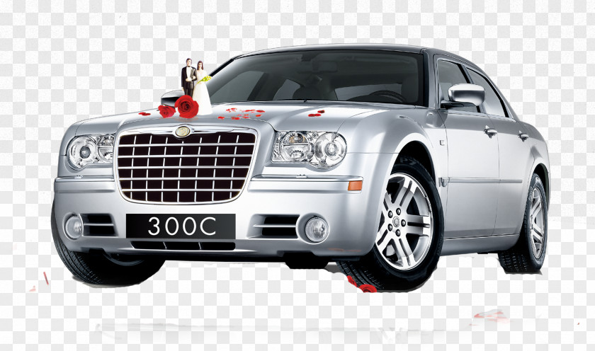 Decorated Wedding Car Chrysler 300 PNG