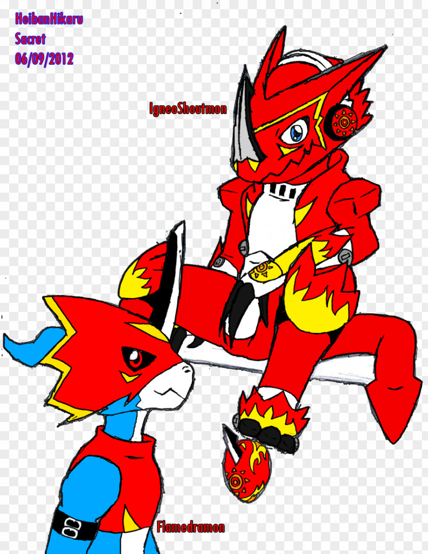 Digimon Shoutmon Flamedramon Female PNG