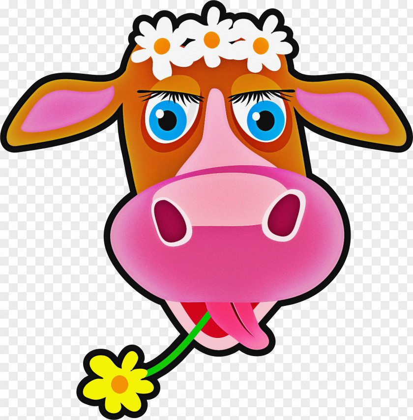 Cartoon Pink Nose Snout Smile PNG