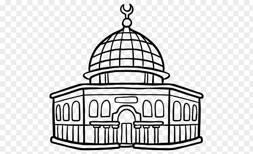 Coloring Book Classical Architecture Mosque Background PNG