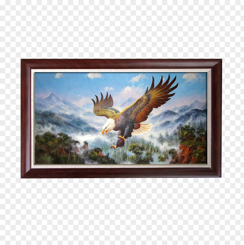 Golden Eagle Framed Painting Picture Frame PNG