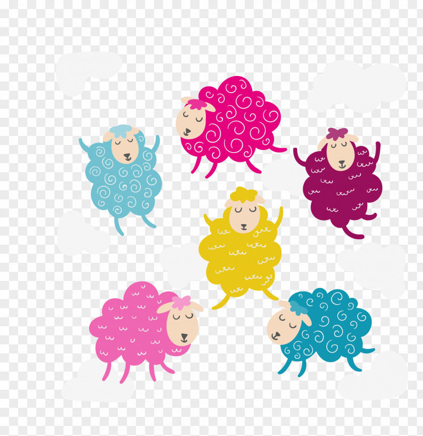 Vector Color Creative Cute Cartoon Empty Lamb Sheep Birthday PNG