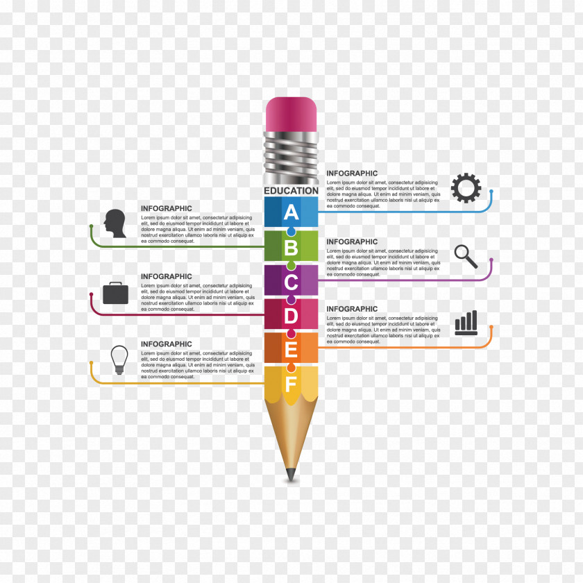 Vector Pencil Information Graph Infographic PNG