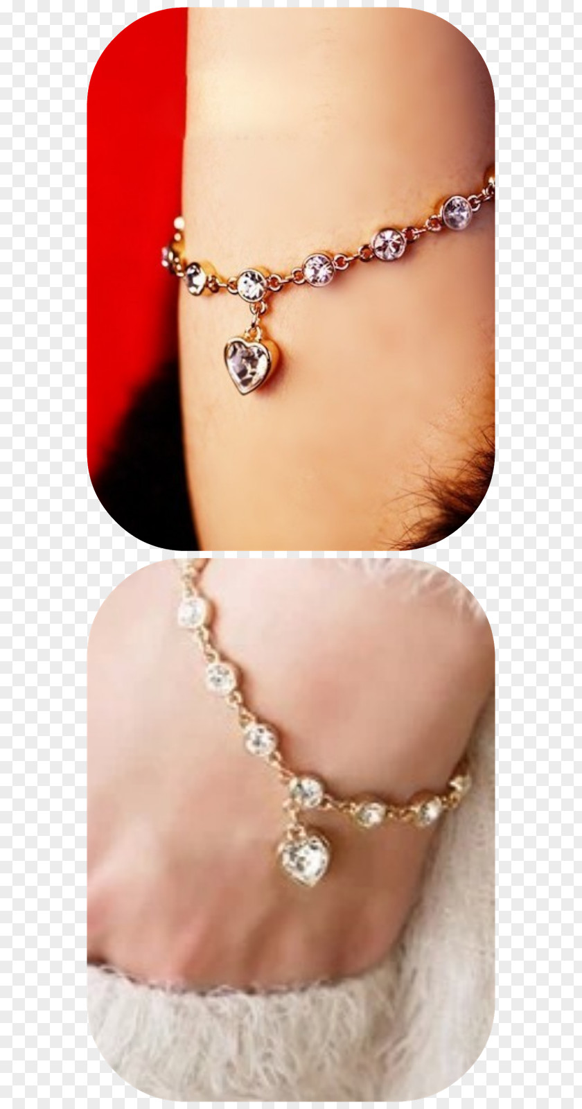 Barroco Bracelet Crystal Gold Henna Heart PNG