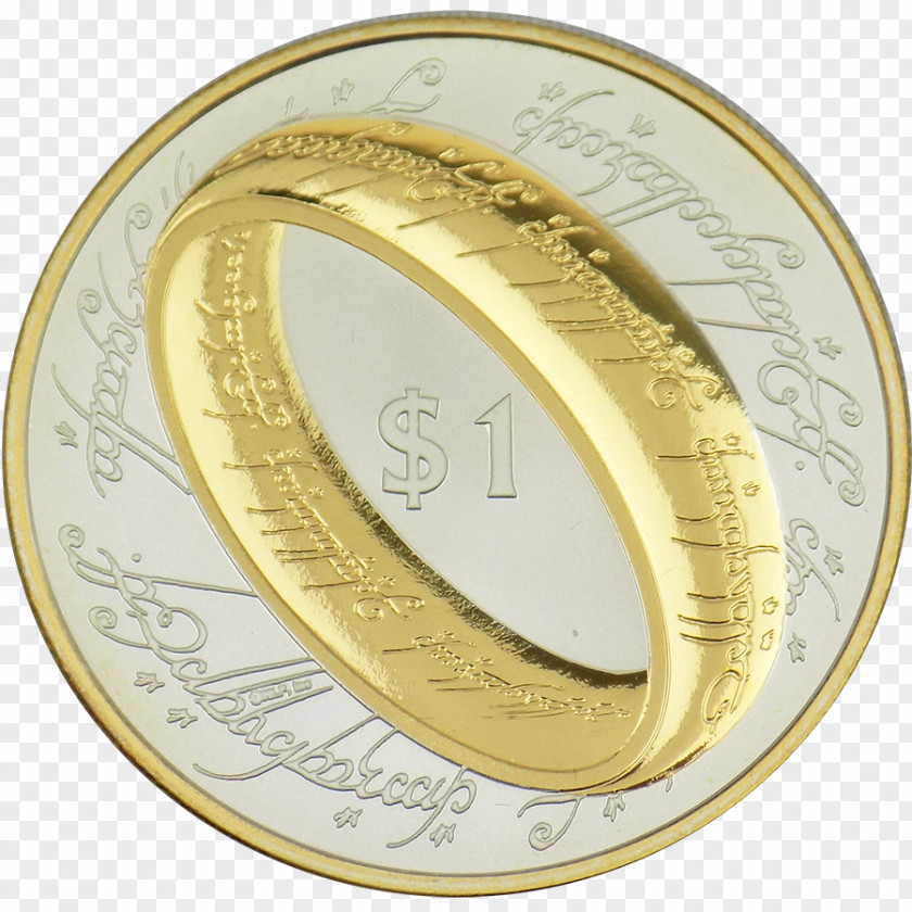 Silver Coin Wedding Ring Gold PNG