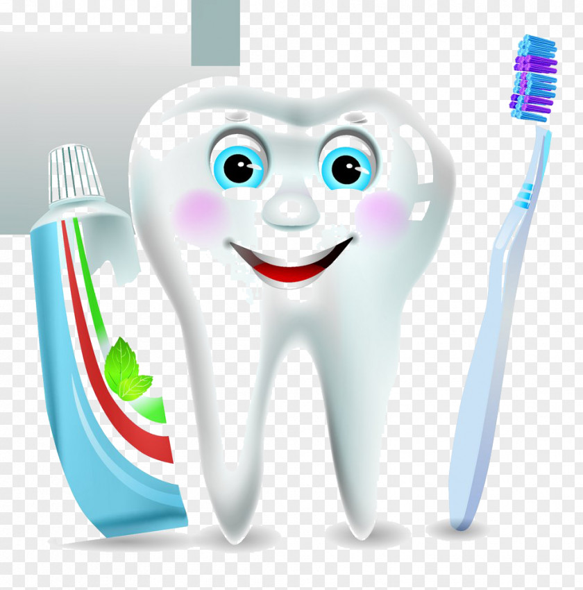 Cartoon Tooth Toothbrush Toothpaste Electric Dentistry PNG