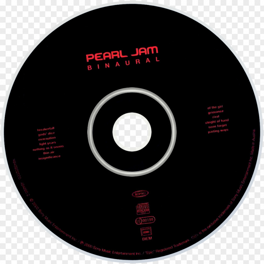 Pearl Jam Compact Disc Binaural PNG