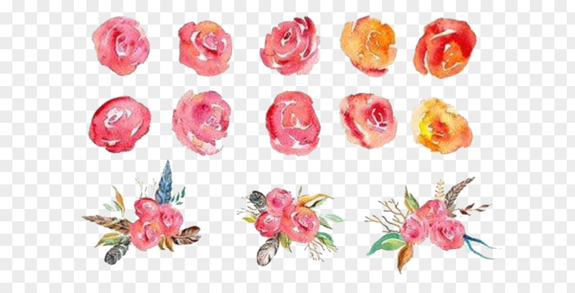 Watercolor Flowers Flower Bouquet Garden Roses Painting PNG