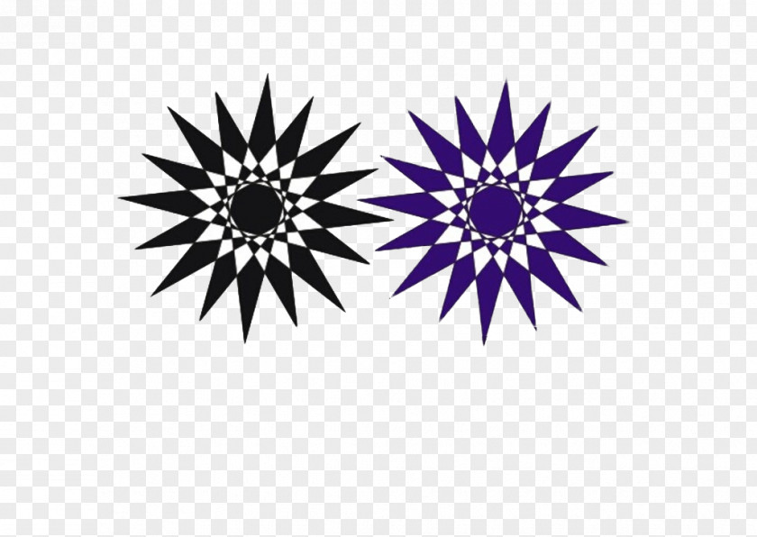 Blue-black Multi-pointed Star Flower Violet Computer Wallpaper PNG