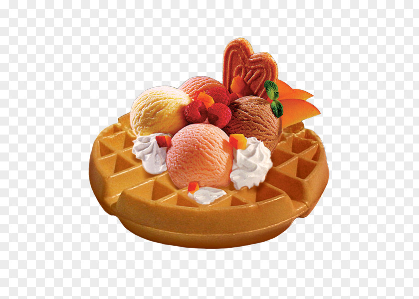 Ice Cream Belgian Waffle Cuisine PNG