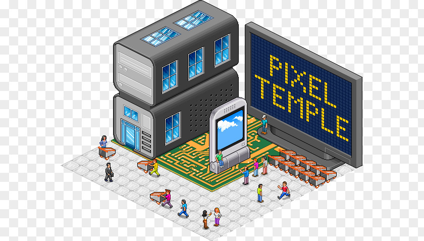 Isometric Town Electronics Game PNG
