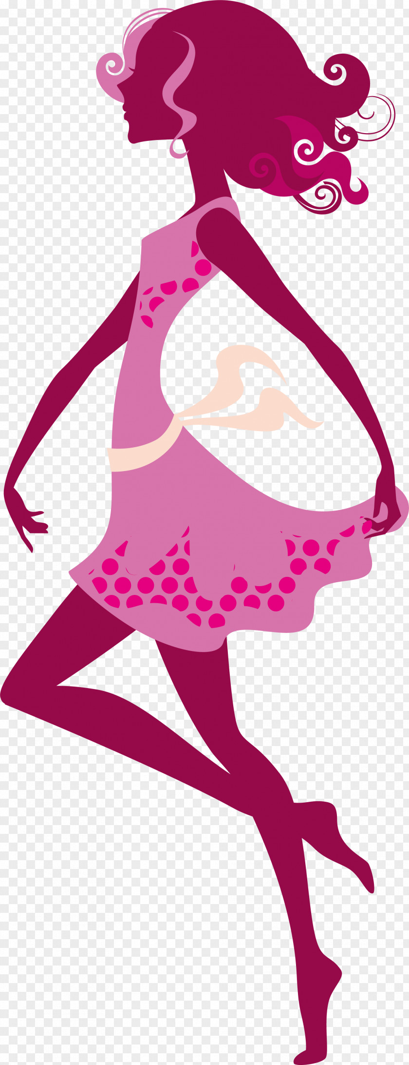 Dance Woman Silhouette Girl PNG Girl, Pink girl clipart PNG