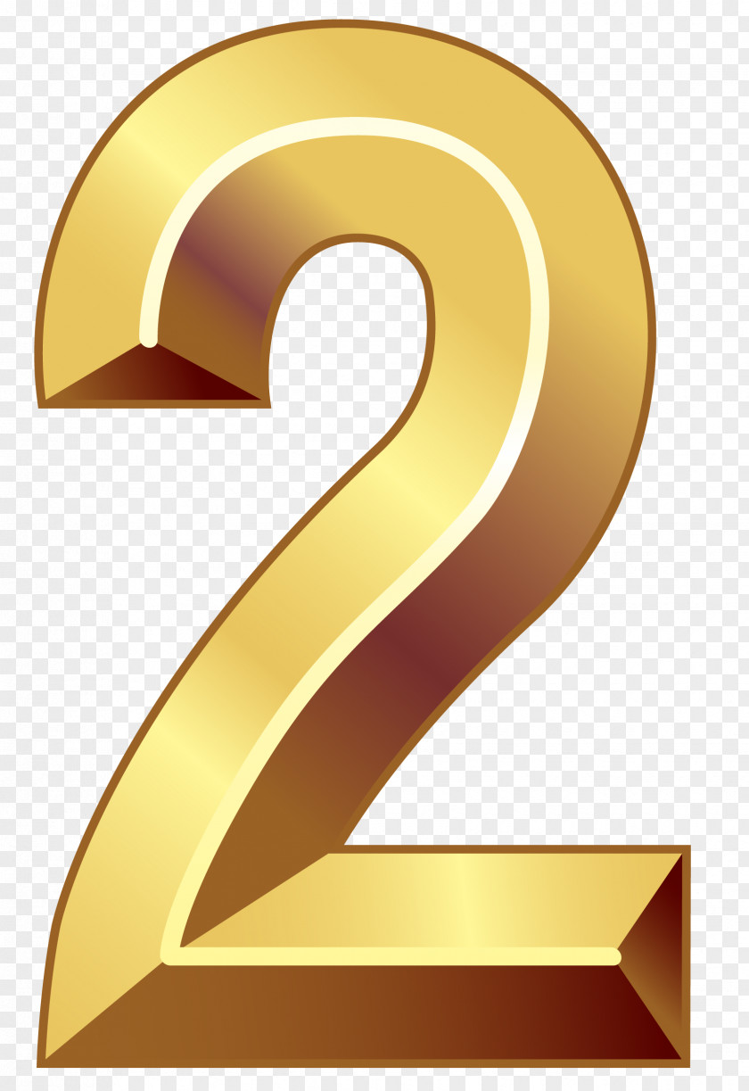 Gold Number Two Clipart Image Clip Art PNG