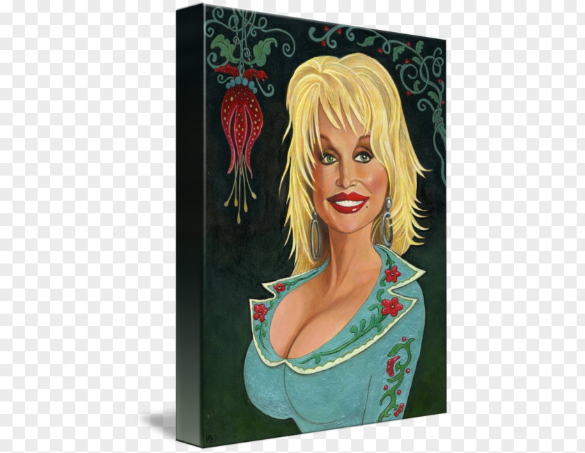 Dolly Parton Caricature Poster Portrait PNG