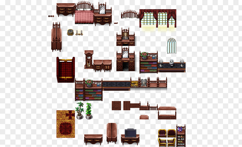 Fantasy City RPG Maker VX Tile-based Video Game Pixel Art Furniture PNG