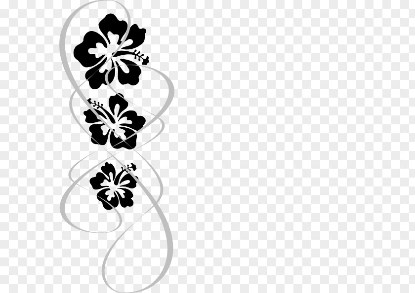Black And White Hibiscus Shoeblackplant Flower Clip Art PNG