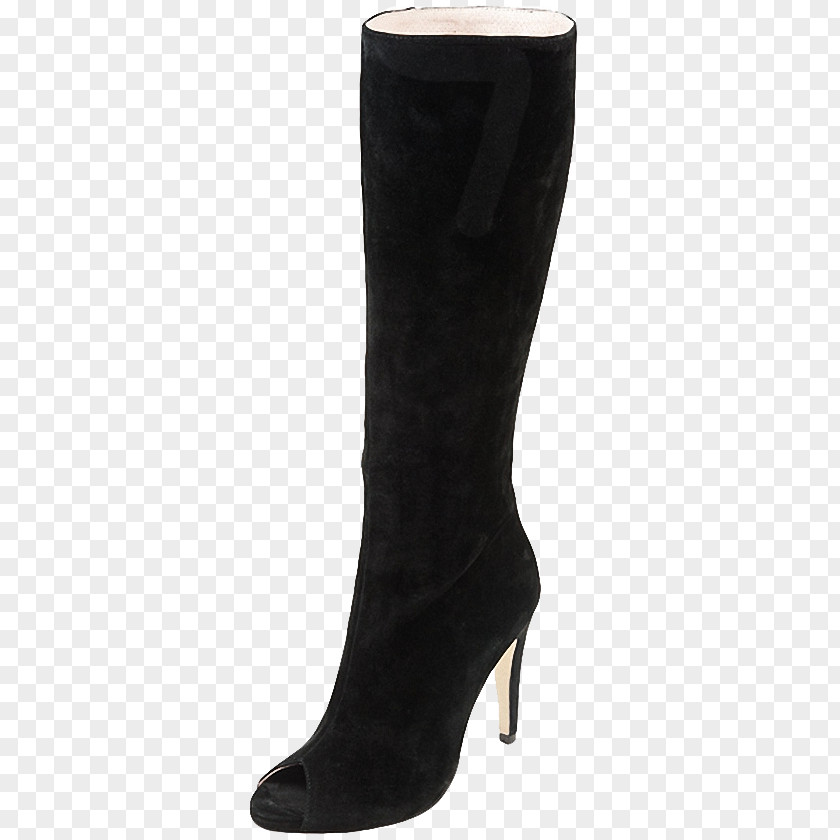 Black Boots Riding Boot Suede Shoe High-heeled Footwear PNG