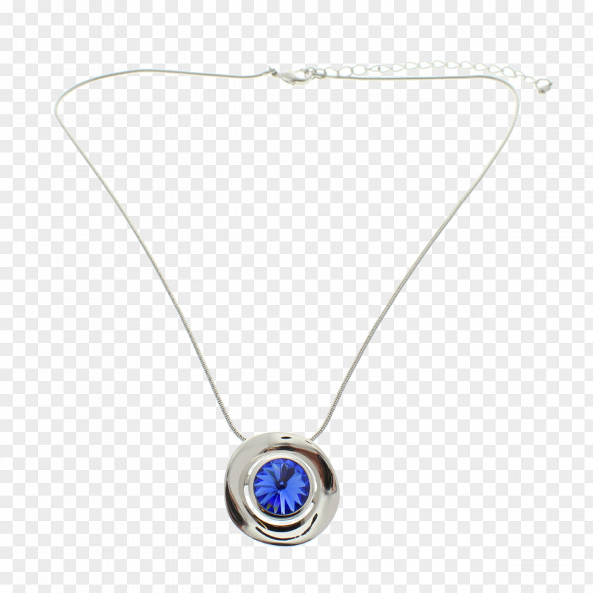 Swarovski Jewelry Locket Necklace Silver Cobalt Blue Body Jewellery PNG