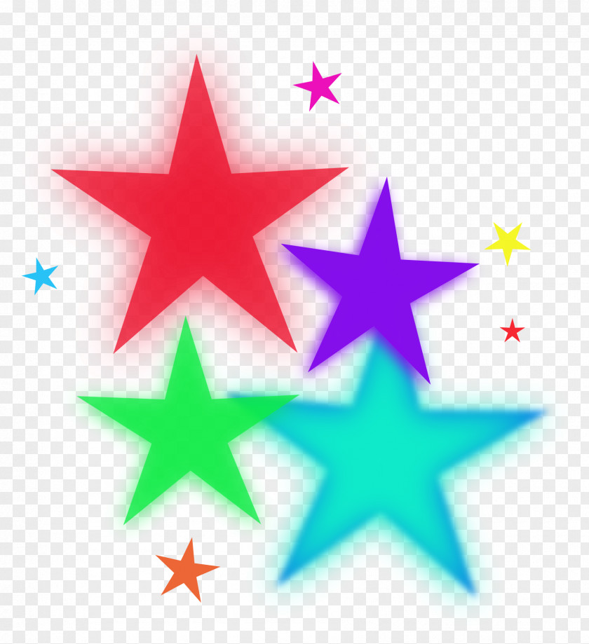 Colorful Five-pointed Star Color Clip Art PNG
