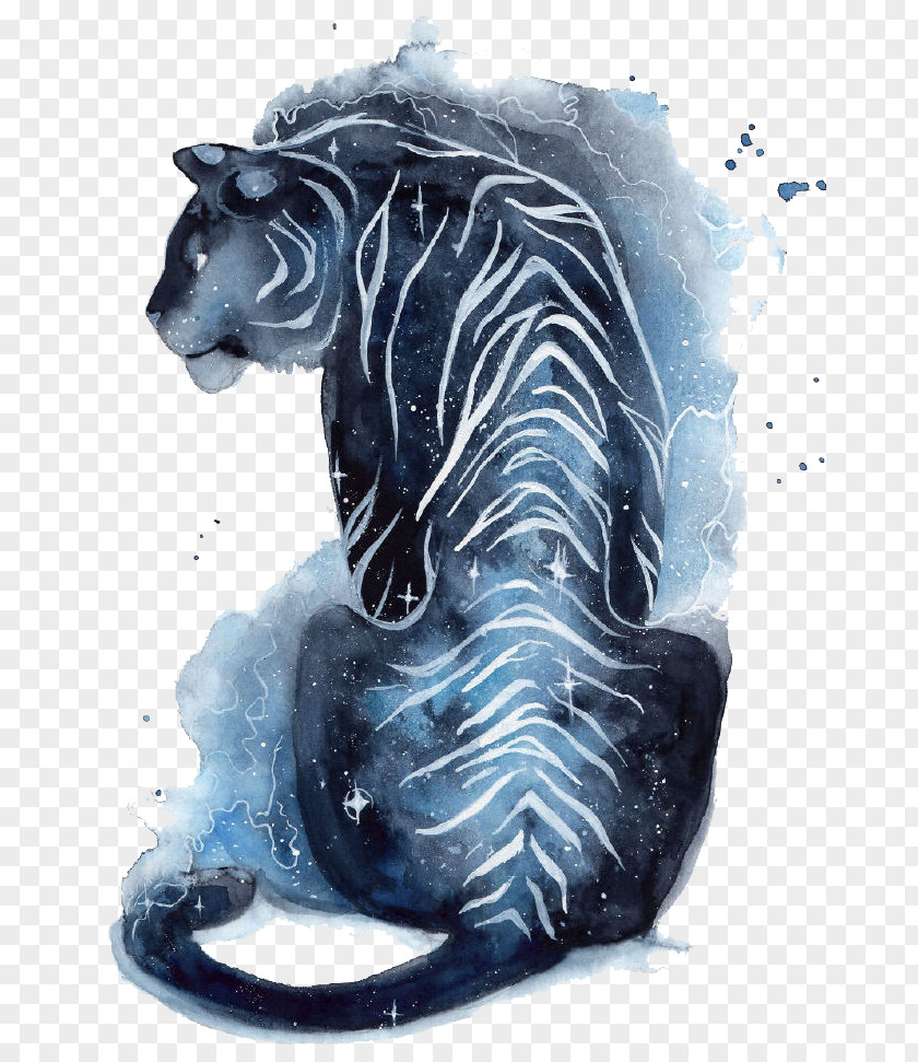 Ink Pattern Tiger Art Watercolor Painting Fantasy Canson PNG