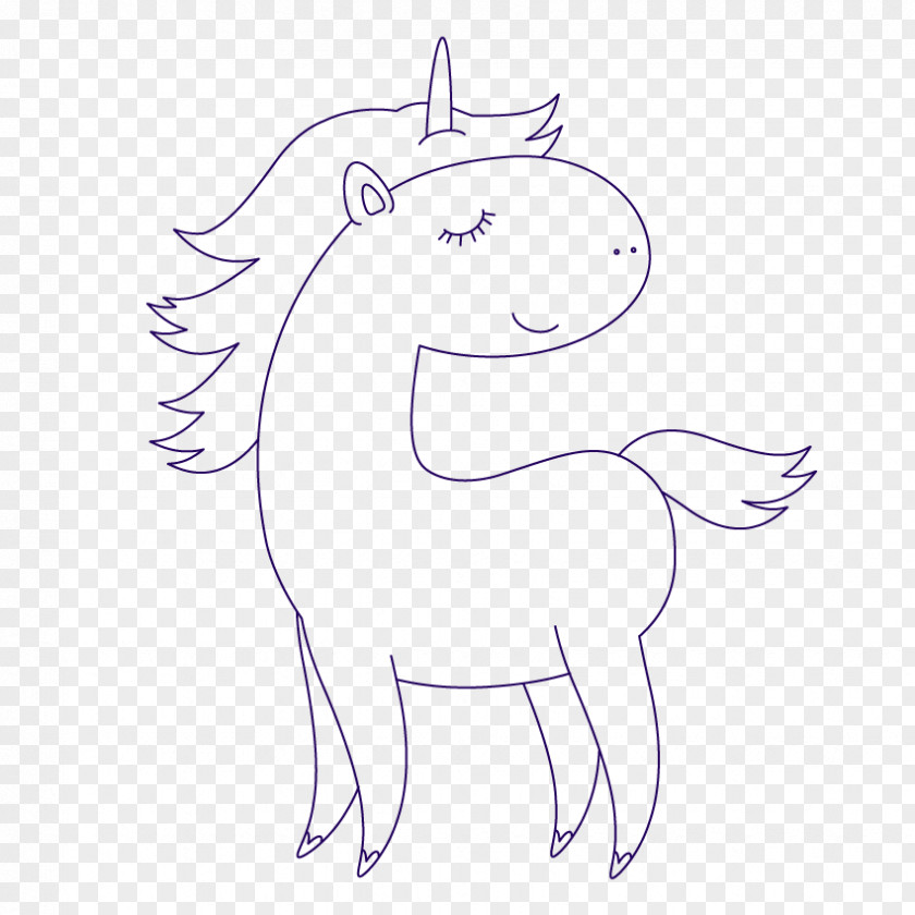 Unicorn Head Pony Mustang Pack Animal Drawing Line Art PNG