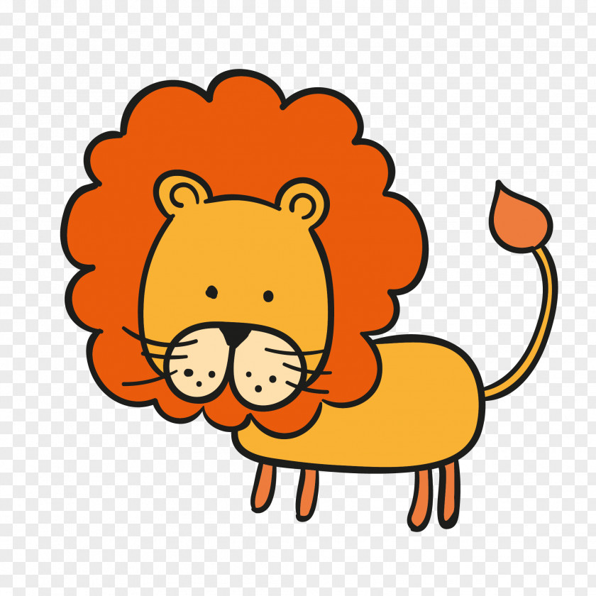 Cartoon Lion Vector Clip Art PNG