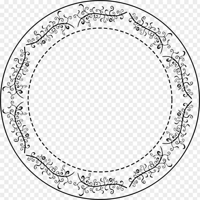 Circle Frame Black And White Grayscale Clip Art PNG