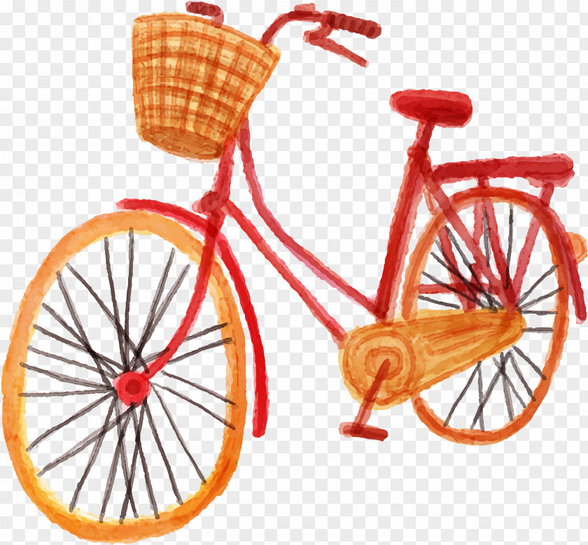 Inked Bike Bicycle Basket Euclidean Vector PNG