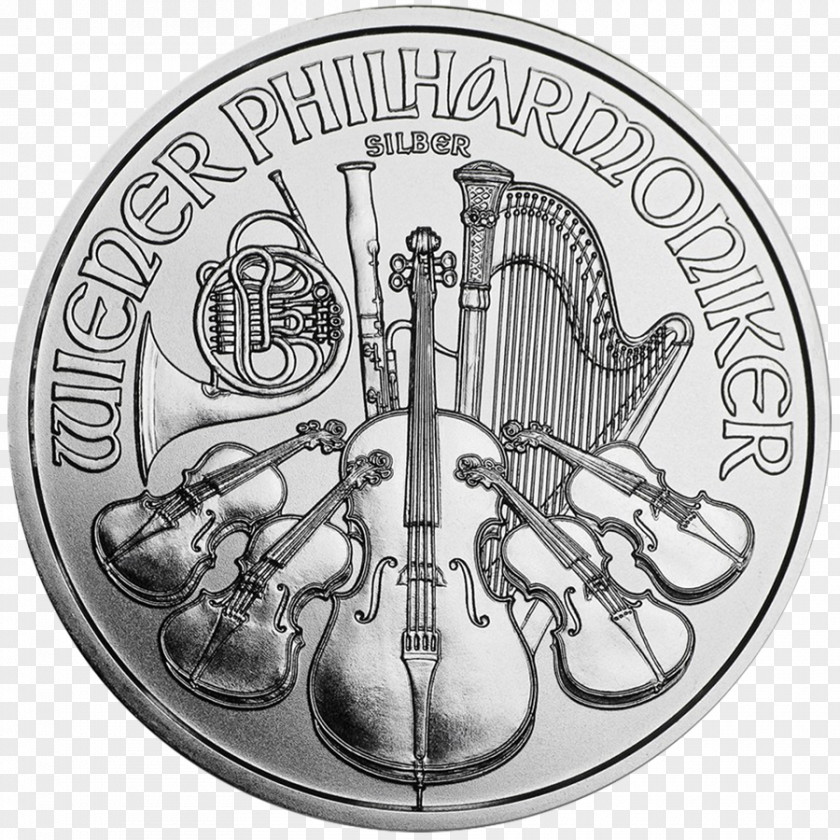 Silver Bar Bullion Coin Vienna Philharmonic PNG