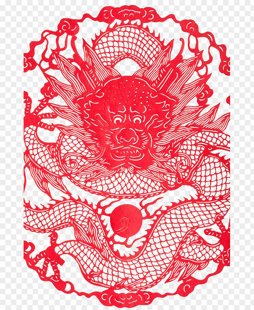 Paper-cut Dragon Papercutting Chinese Paper Cutting PNG