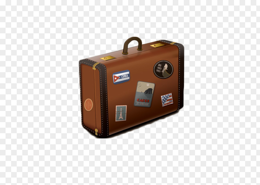 Retro Hand Luggage Suitcase Baggage Clip Art PNG