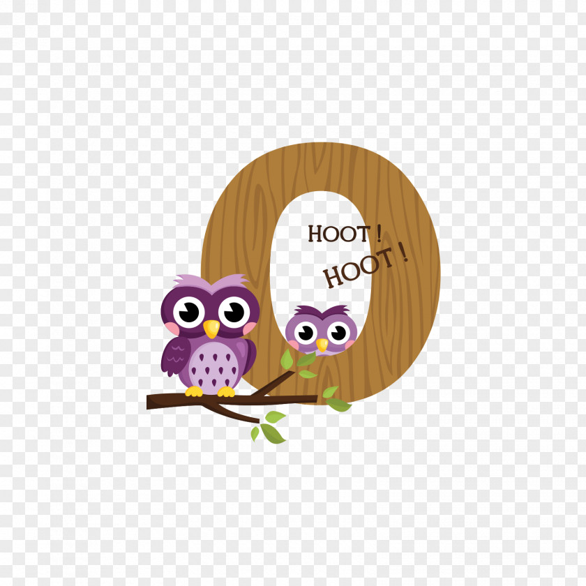 The Purple Owl Alphabet O Letter Clip Art PNG