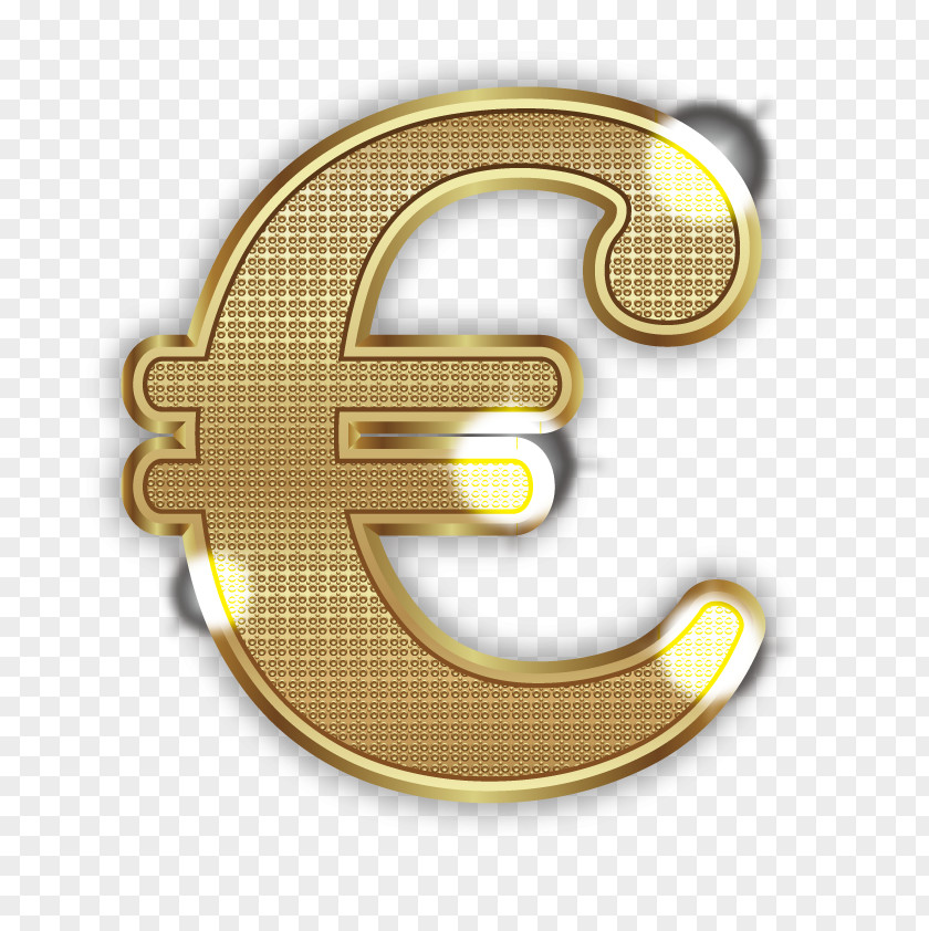 Vector Glowing Euro Sign Currency Symbol Money PNG