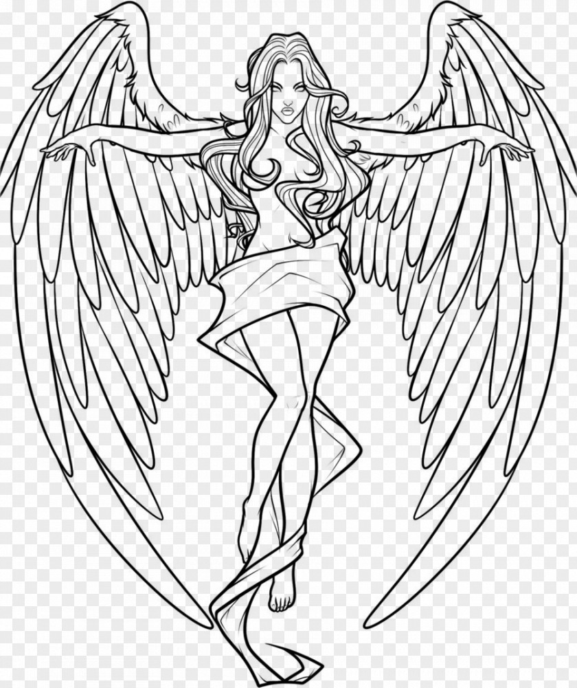 Angel Drawing Castiel Fallen Sketch PNG