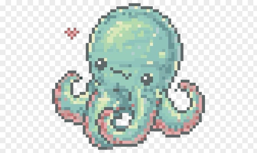 Animation Pixel Art Octopus PNG