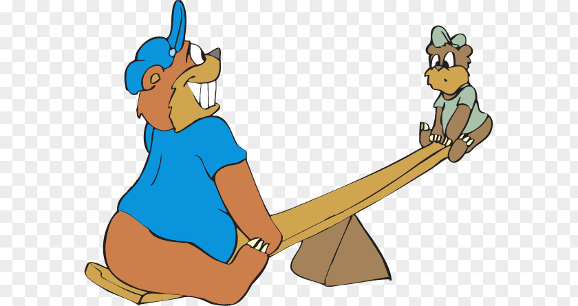 Cartoon Bear Playing Seesaw Blog Clip Art PNG