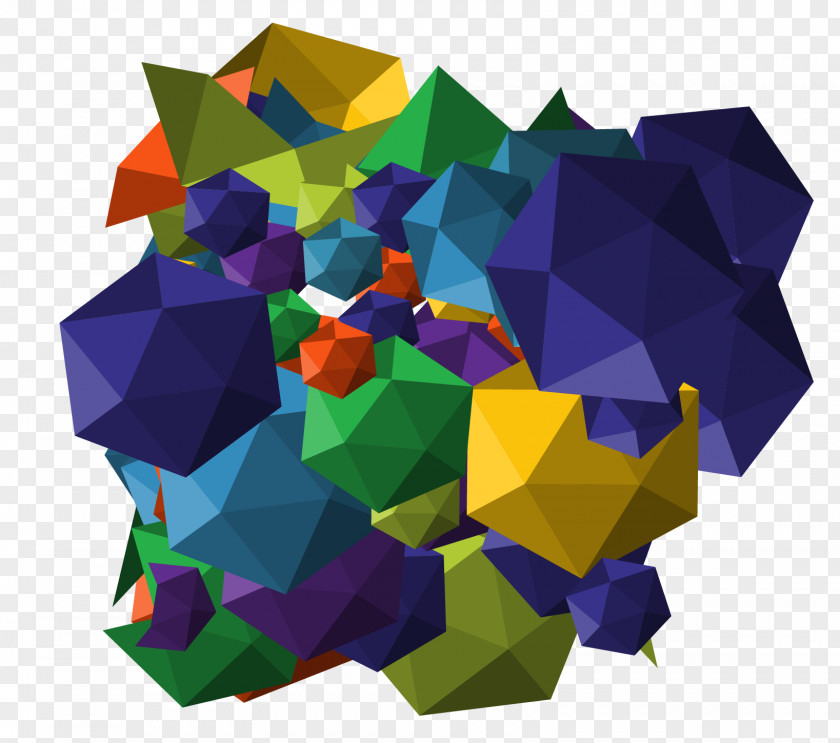 Colorful Polyhedron Geometry Geometric Shape PNG