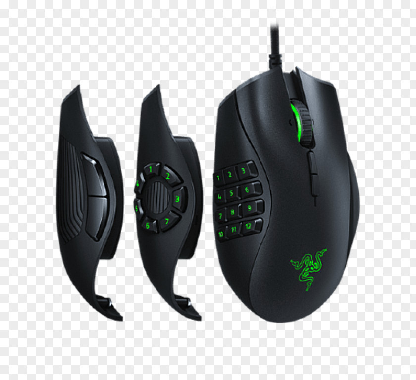 Computer Mouse USB Gaming Optical Razer Naga Trinity Backlit Inc. Hex V2 Laser RZ01-02410100-r3u1 PNG