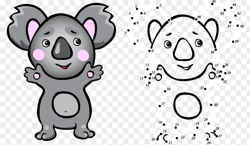 Hand-painted Little Mouse Koala Coloring Book Drawing Cartoon Illustration PNG