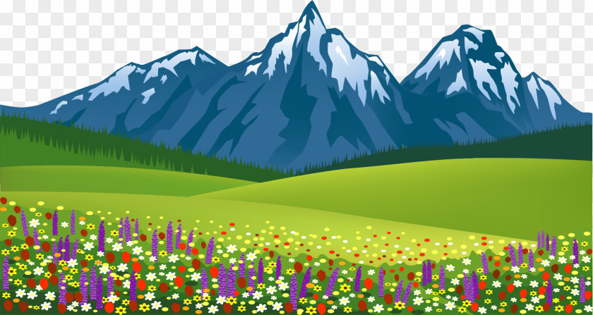 Vector Painted Iceberg Grass Drawing Theatrical Scenery Clip Art PNG