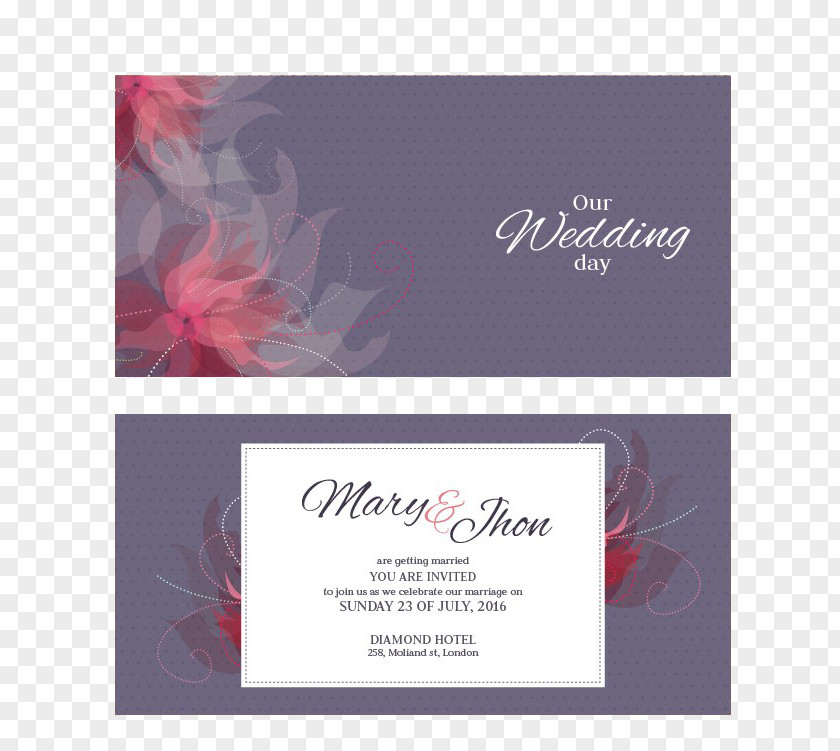 Creative Pattern Wedding Card Invitation Convite PNG