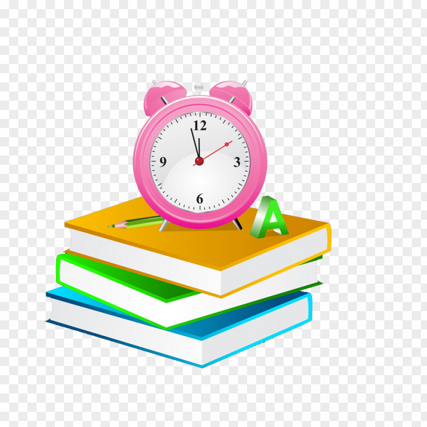 Alarm On The Books Clock Book PNG