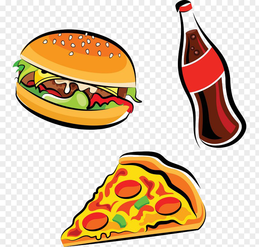 Coke Burger Pizza Hamburger Hot Dog Junk Food Fast French Fries PNG