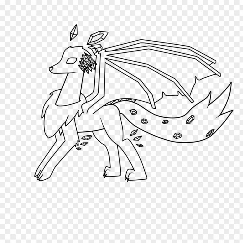 Dragon Winged Pack Animal /m/02csf Horse Line Art Drawing PNG