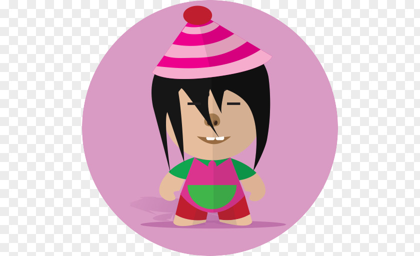 Fictional Character Tableware Cartoon Pink Clip Art Magenta Black Hair PNG