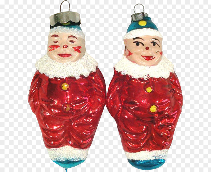 Glass Christmas Ornament 1950s Character PNG