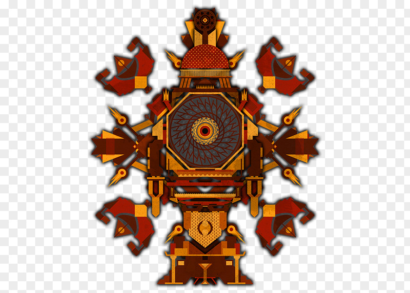 Wwf Cuckoo Clock Symmetry Pattern Orange S.A. PNG