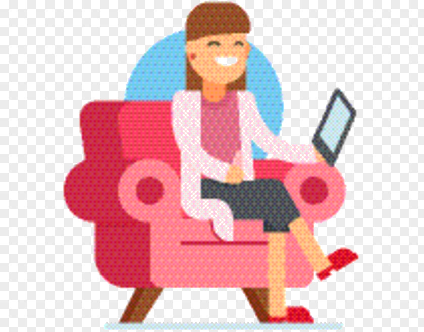 Sitting Character Created By Pink Background PNG